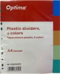 Optima Separatoare plastic color, A4, 120 microni, 5 culori/set, Optima (OP-5130120005) - vexio
