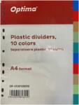 Optima Separatoare plastic color, A4, 120 microni, 10 culori/set, Optima (OP-5130120010) - vexio