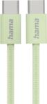 Hama Кабел за зареждане "Fabric", USB-C - USB-C, 1 m, Nylon, зелен (HAMA-201726) - cybertrade