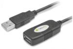 TECHLY USB 2.0 aktív hosszabbító kábel, 10 méter, fekete