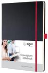 Sigel Jegyzetfüzet, exkluzív, A4, kockás, 97 lap, keményfedeles, SIGEL "Conceptum Red Edition", fekete-piros (SICO660) - tintasziget