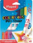 Maped Filctoll készlet, 7, 5 mm, kétvégű, MAPED "Color`Peps Duo Stamp" 8 különböző szín és minta (IMA846808) - tintasziget