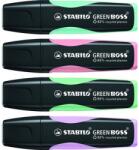 STABILO Szövegkiemelő készlet, 2-5 mm, STABILO "Green Boss Pastel", 4 különböző szín (TST607042)