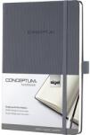 Sigel Jegyzetfüzet, exkluzív, A5, kockás, 97 lap, keményfedeles, SIGEL "Conceptum", sötétszürke (SICO658) - tintasziget