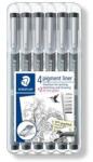 STAEDTLER Tusfilc készlet, STAEDTLER "Pigment Liner 308", fekete, 4+2 darab (TS308SB6P) - tintasziget