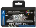 STAEDTLER Ecsetirón készlet, STAEDTLER "Pigment 372", 6 különböző fekete és szürke árnyalat (TS372C6) - tintasziget