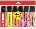STABILO Szövegkiemelő készlet, 2-5 mm, STABILO "Boss Original ", 4+2 különböző szín (TST70660080)