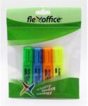 FlexOffice Szövegkiemelő készlet, 1-4 mm, FLEXOFFICE "HL05", 4 különböző szín (FOHL05V4) - tintasziget