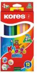 Kores Színes ceruza készlet, háromszögletű, vastag, KORES "Jumbo", 12 különböző szín (IK100712) - tintasziget