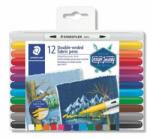 STAEDTLER Textilfilc, kétvégű, STAEDTLER® "3190", 12 különböző szín (TS3190TB12) - tintasziget