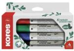Kores Tábla- és flipchart marker készlet, 3-5 mm, vágott, kartondobozban, KORES "K-Marker XW2", 4 különböző szín (IK20744) - tintasziget