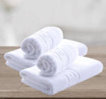Ralex Pucioasa Set 4 prosoape baie 2 de corp 70x140 cm si 2 de fata 50x90 cm Bumbac 100% Greek Border 550 grame/mp, Alb Prosop