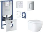 GROHE Rapid SLX - Készlet fali beépítéshez, WC ülőke, SoftClose ülőke, Skate Cosmopolitan gombok és tablet bedobható készlet, Triple Vortex, króm SANI11BB2127 (SANI11BB2127)