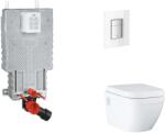 GROHE Uniset - Készlet fali beépítéshez, WC, SoftClose ülőkével és Skate Cosmopolitan gombbal, Moon White SANI15BB3111 (SANI15BB3111)