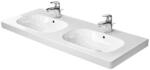 Duravit D-Code - Dupla mosogató 1200x490 mm, túlfolyóval, 3 lyuk a csaptelepekhez, fehér színű 03481200302 (03481200302)