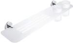 Nimco Unix - IXI polc maratott lyukakkal 600 mm, üveggel, krómozott UN X360-58DW-26 (UN X360-58DW-26)