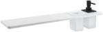 SAPHO Abeline - Polc adagolóval és poharakkal, 60 cm hosszú, matt fehér/fekete színben AE602-0101-03 (AE602-0101-03)