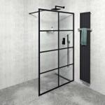 SAPHO Cure Black - Zuhanyháló 1200x2000 mm, fekete matt/tiszta üveg CB120 (CB120)
