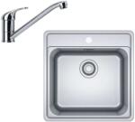 Franke Készletek - N90 konyhai szett, rozsdamentes acél mosogató BCX 610-51 és keverő FB 250.031, krómozott 101.0700. 673 (101.0700.673)