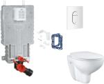 GROHE Uniset - Készlet fali beépítéshez, WC, SoftClose ülőke, Arena Cosmopolitan gombok és bedobható tabletta készlet, alpesi fehér SANI15BB3118 (SANI15BB3118)