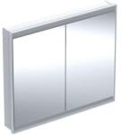 Geberit ONE - Tükrös szekrény LED-es világítással, 1050x900x150 mm, 2 ajtó, beépített, alumínium 505.804. 00.1 (505.804.00.1)