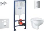 GROHE Solido - Készlet falra szerelhető, WC és ülőke Bau Kerámia, softclose, Even gomb, króm SANI15BB1100 (SANI15BB1100)