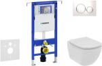Geberit Duofix - Ideal Standard Tesi fali WC és ülőkés szett, Sigma20 gombok, perem nélküli, SoftClose, fehér/króm, fehér/króm 111.355. 00.5 NE4 (111.355.00.5 NE4)