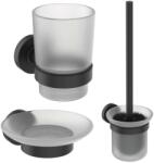 Ideal Standard IOM - Fürdőszobai tartozék készlet, matt üveg/fekete A9245XG (A9245XG)