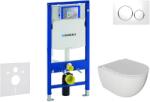 Geberit Duofix - Készlet fali beépítéshez, Oudee WC és softclose ülés, Sigma20 gomb, fehér/króm SANI11CA3114 (SANI11CA3114)