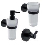 Nimco Unix - Fürdőszobai tartozék készlet, matt üveg/ matt fekete UNC set-31W-T-90 (UNC set-31W-T-90)