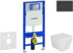 Geberit Duofix - Készlet fali beépítéshez, Arkas WC és softclose ülőkével, Sigma30 gomb, matt fekete/fekete színben. SANI11CA5102 (SANI11CA5102)