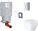 GROHE Uniset - Készlet fali beépítéshez, WC ülőke, SoftClose ülőke, Skate Cosmopolitan gombok és tablet bedobható készlet, Triple Vortex, króm SANI15BB2115 (SANI15BB2115)