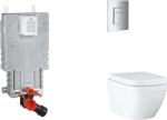 GROHE Uniset - Készlet fali beépítéshez, WC, SoftClose ülőkével és Skate Cosmpolitan gombbal, Triple Vortex, króm SANI15BB2104 (SANI15BB2104)