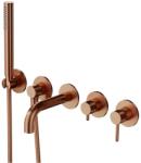 Omnires Y - Fürdőszobai mixer rejtett beépítéshez, 5 lyukú beépítéshez, testtel, tartozékokkal, csiszolt rézből Y1237-1SCPB (Y1237-1SCPB)