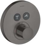 Hansgrohe ShowerSelect - Rejtett termosztát 2 készülékhez, csiszolt fekete króm 36723340 (36723340)