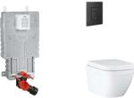 GROHE Uniset - Készlet fali beépítéshez, WC, SoftClose ülőkével és Even gombbal, Triple Vortex, phantom black SANI15BB5104 (SANI15BB5104)