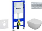 Geberit Duofix - Falra szerelhető szett, Oudee WC és softclose ülés, Delta01 gomb, fényes króm, fényes króm SANI11CA1104 (SANI11CA1104)