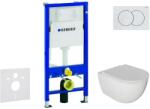 Geberit Duofix - Falra szerelhető szett, Oudee WC és softclose ülőkével, Delta01 gomb, alpesi fehér SANI11CA3116 (SANI11CA3116)