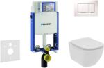 Geberit Kombifix - Ideal Standard Tesi fali WC és ülőkés szett, Sigma30 gombok, perem nélküli, SoftClose, fehér/króm, fehér/króm 110.302. 00.5 NE5 (110.302.00.5 NE5)