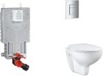 GROHE Uniset - Készlet fali beépítéshez, WC, SoftClose ülőkével és Skate Cosmopolitan gombbal, króm SANI15BB2101 (SANI15BB2101)