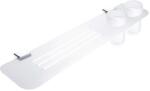 Nimco Kibo - Polc maratott lyukakkal és üvegekkel, hossza 600 mm, matt plexi/króm Ki X360-58DW-26 (Ki X360-58DW-26)