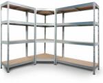 AR Shelving Polcrendszer: 2db nagy teherbírású polc és 1db sarokpolc 180x180x210x45cm HDF polclapokkal