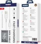 JELLICO KDS-32 USB kábel, USB-A - Lightning, (2 méter 3, 1A), fehér (Gyorstöltő)