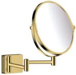 Hansgrohe AddStoris oglindă cosmetică 24.6x24.6 cm rotund auriu 41791990 (41791990) | Hansgrohe Oglinda baie Hansgrohe AddStoris, pe perete, 190 mm, 3X, pivotanta, metal, lucios, auriu, 41791990 (41791990) (417