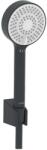Hansa Para de dus Hansa BasicJet, 95 mm, 3 functii, suport/furtun, mat, negru, 4468013333 (4468013333) (4468013333)