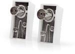 Nedis CSGB40995WT - Conector IEC (coaxial) | Mufă + Priză - Unghi | 2 bucati | Alb (CSGB40995WT)