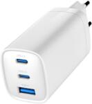 Gembird PD töltő 1xUSB-A 2xUSB-C 65W fehér (TA-UC-PDQC65-01-W)