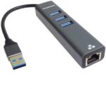PremiumCord adapter USB3.0 - LAN RJ45 ETHERNET 10/100/1000 MBIT 3x USB3.0 port (kuethernet7)