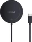 Baseus Simple Mini4 mágneses vezeték nélküli töltő, 15W, Qi2, fekete (P10273300121-00) (P10273300121-00)