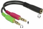 PremiumCord adapter 4-pólusú jack3, 5mm-es jack fejhallgatóhoz és mikrofonhoz, 30cm (kjr-50)